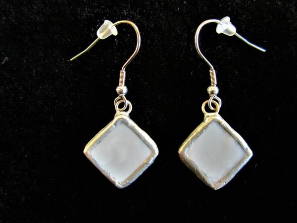 Oorhangers vierkantje wit