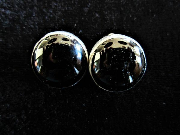Oorclips zwarte glasparel