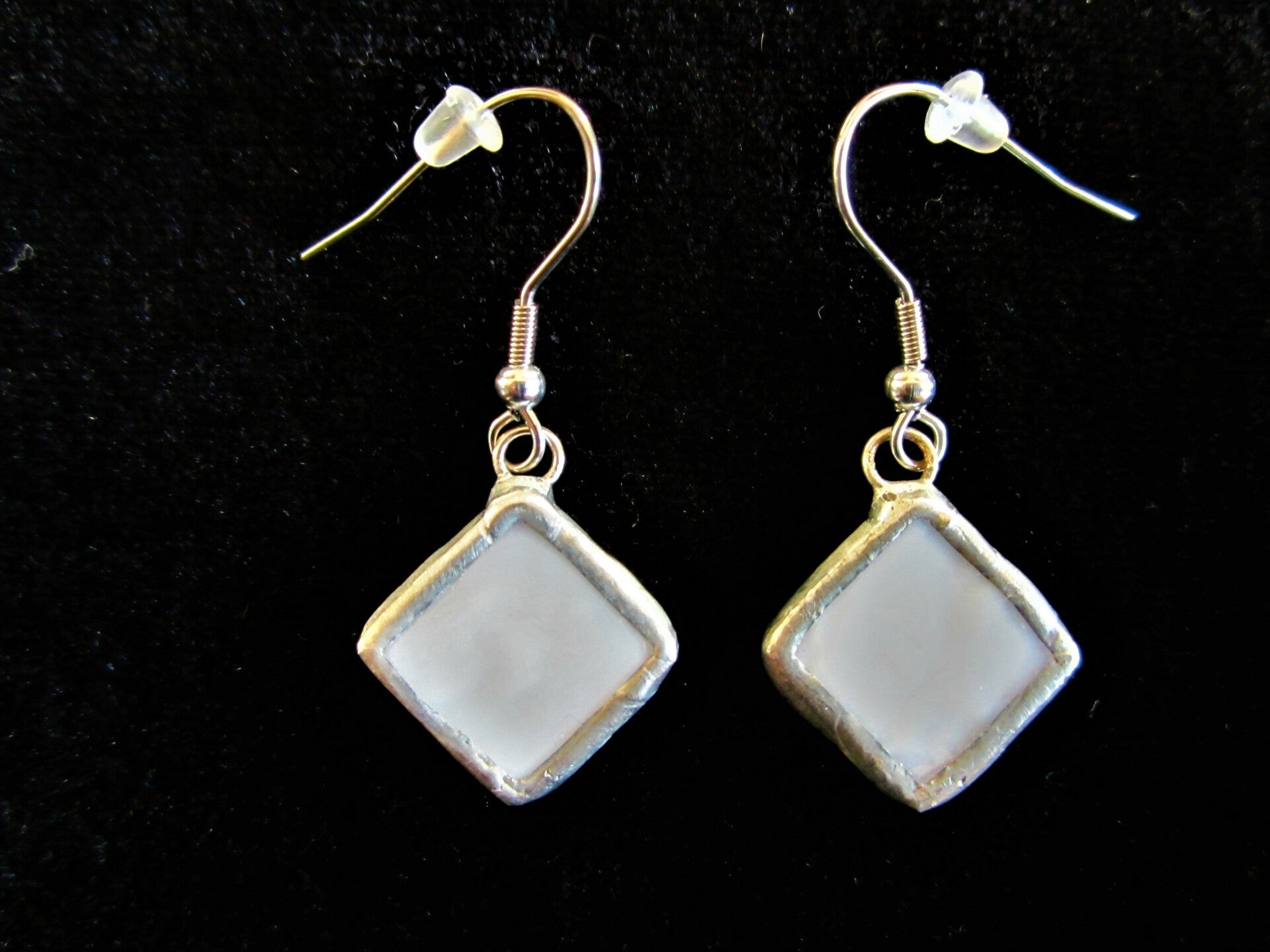 Oorhangers vierkantje wit