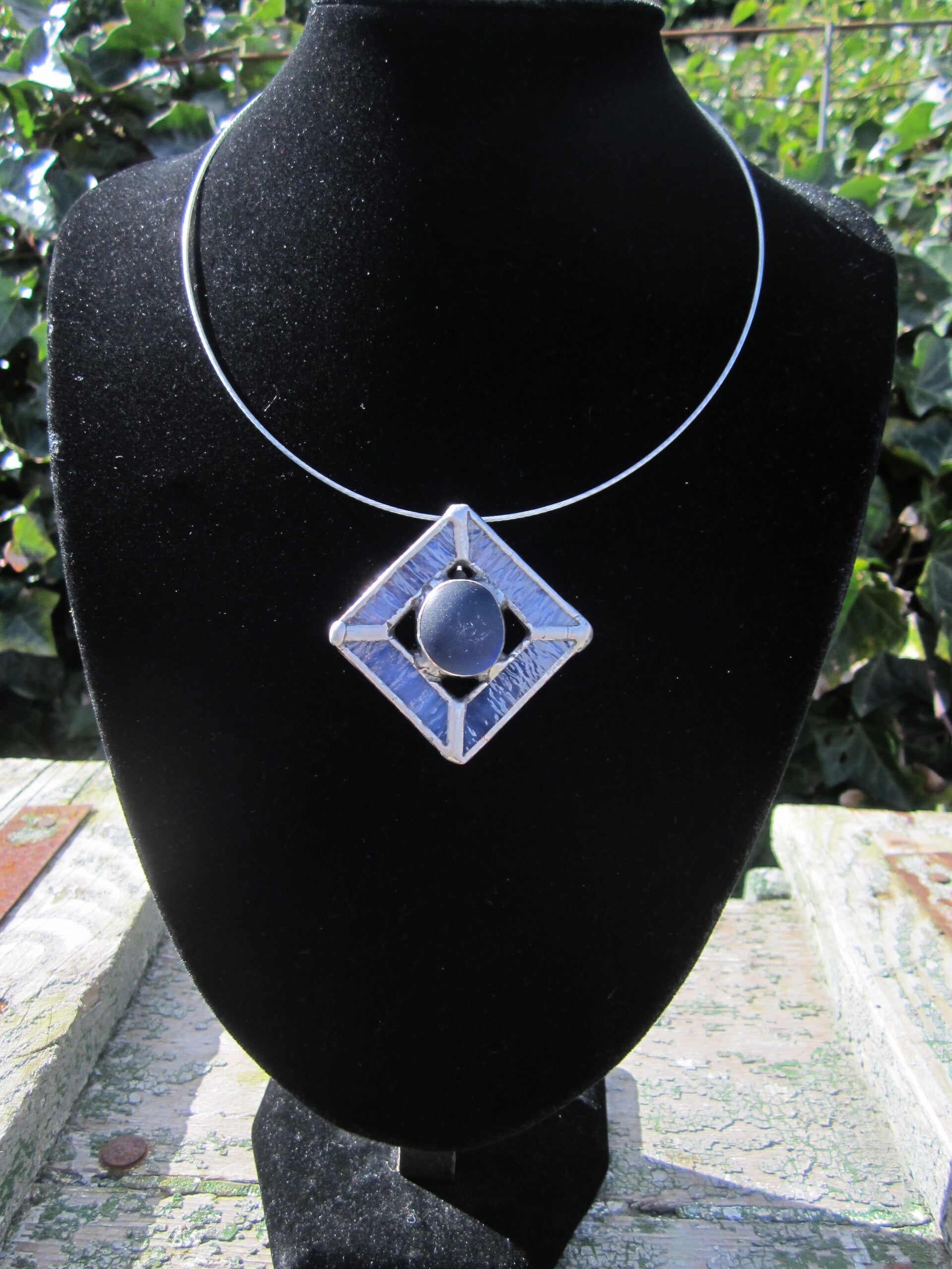 Hanger "Ysa" blauw glas