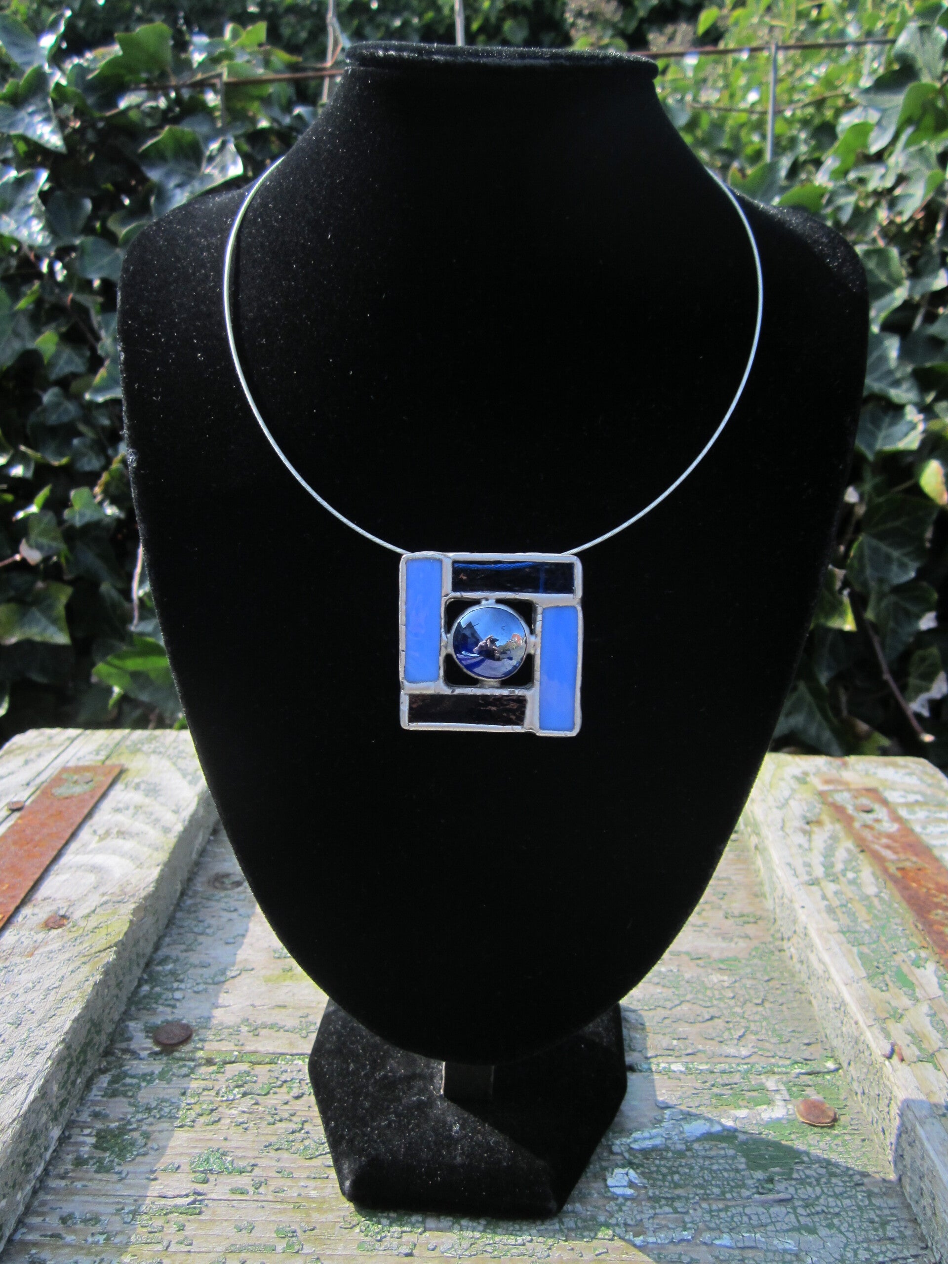 Hanger "Eva" blauw glas