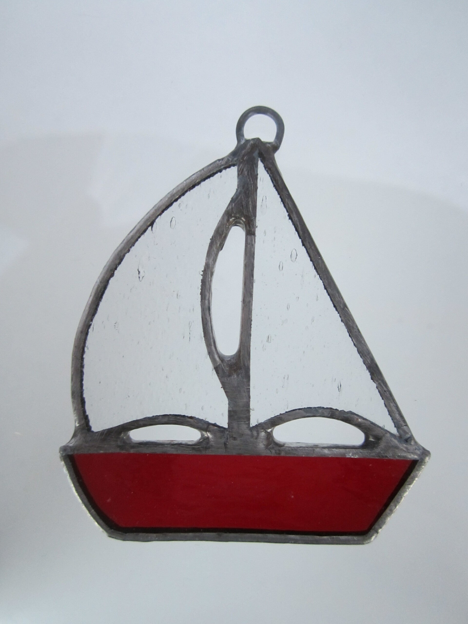 Zeilbootje rood/blank