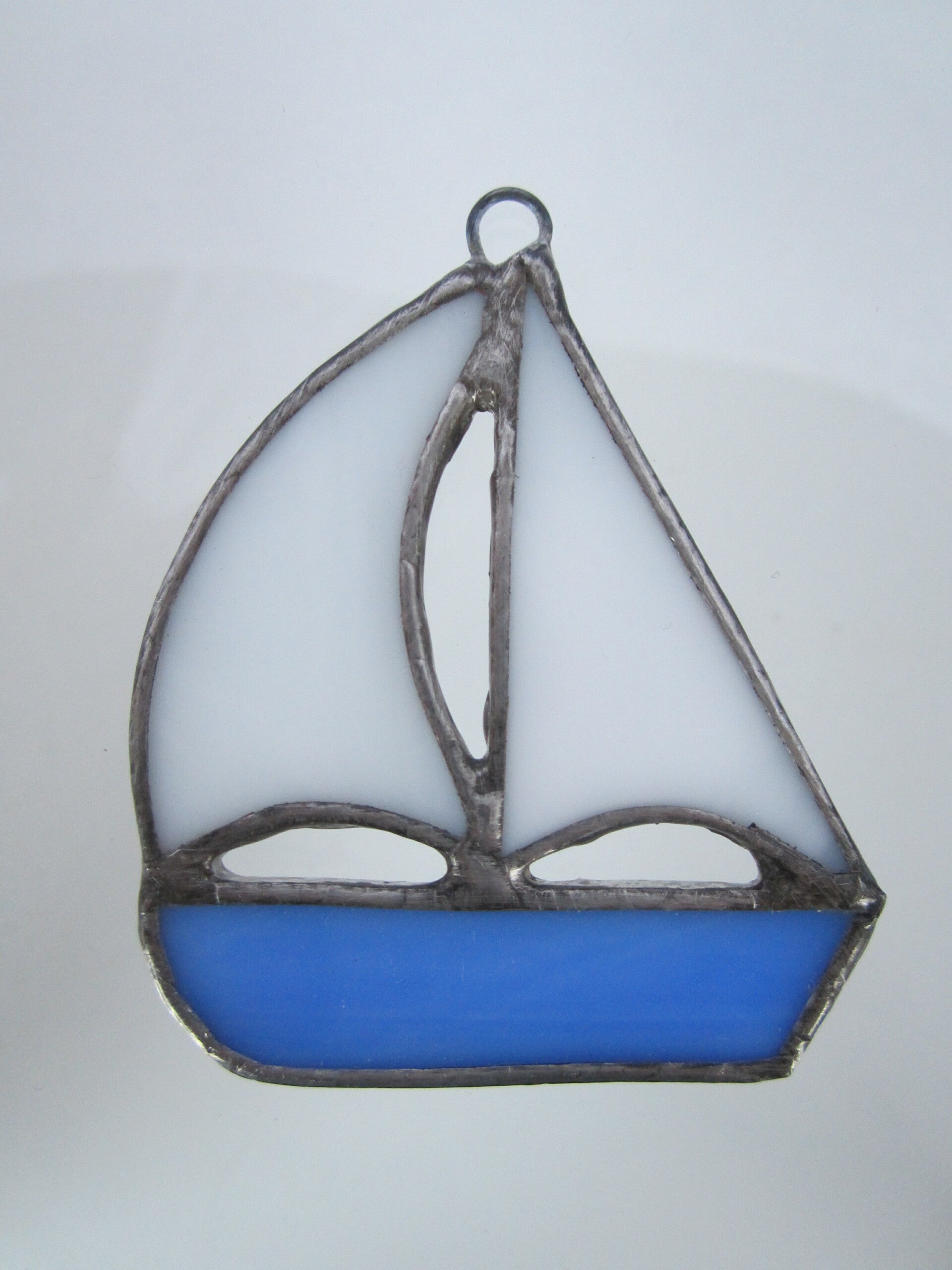 Zeilbootje blauw/wit