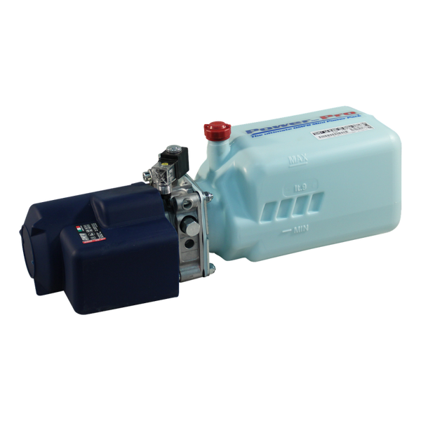 hydr. compactaggregaat DC12V-2KW 8L kunststof tank , bediening niet inbegrepen