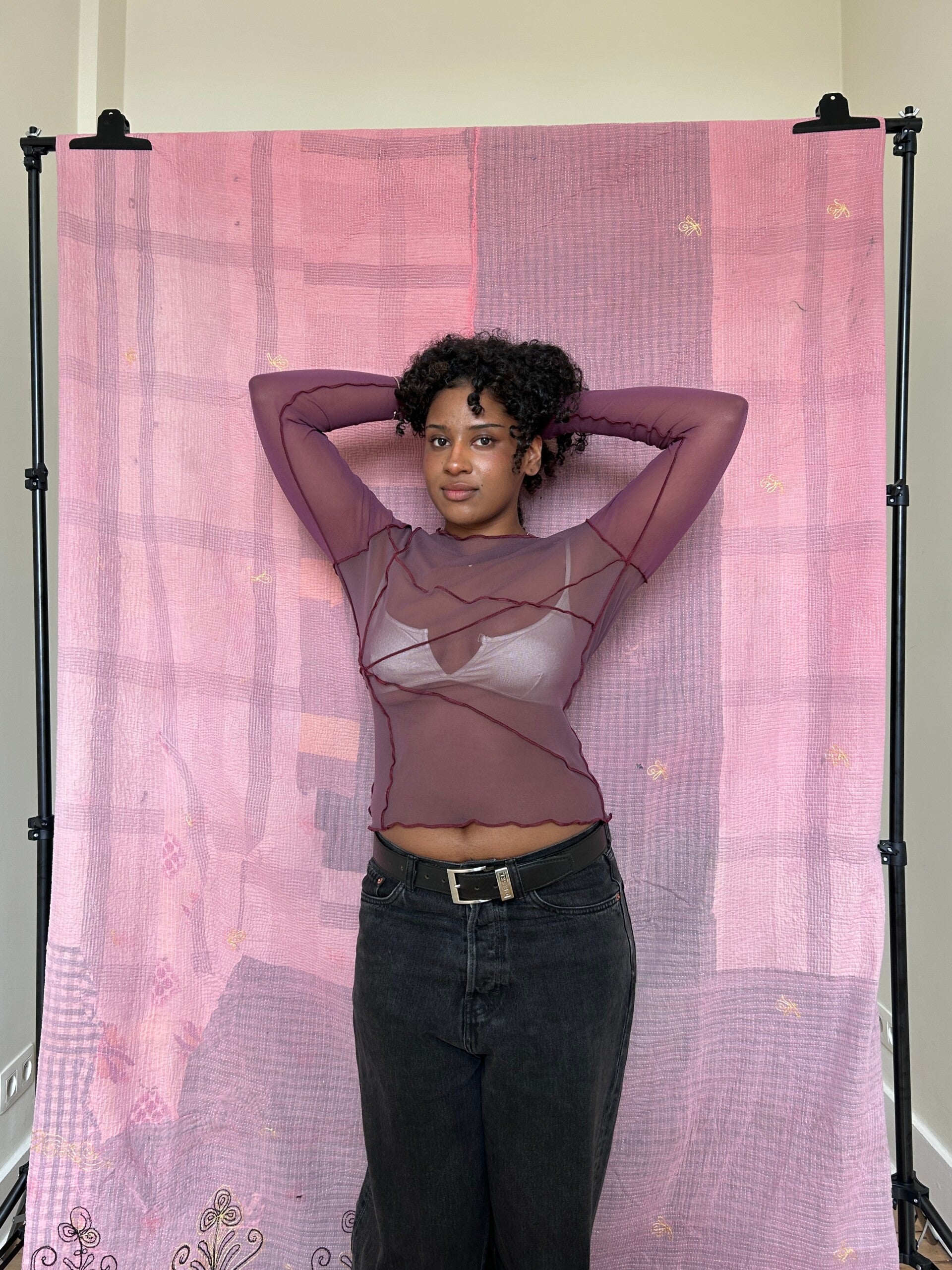 SIZE M - MESH LONGSLEEVE - Purple