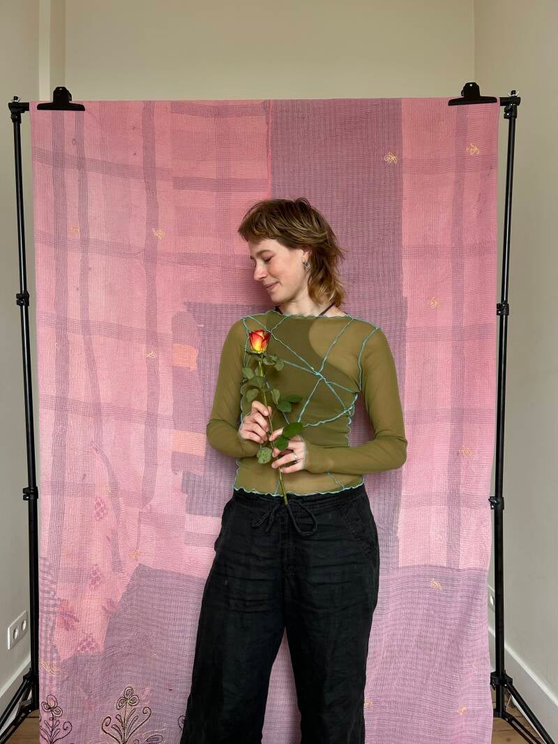 SIZE S - MESH LONGSLEEVE - Kaki Green