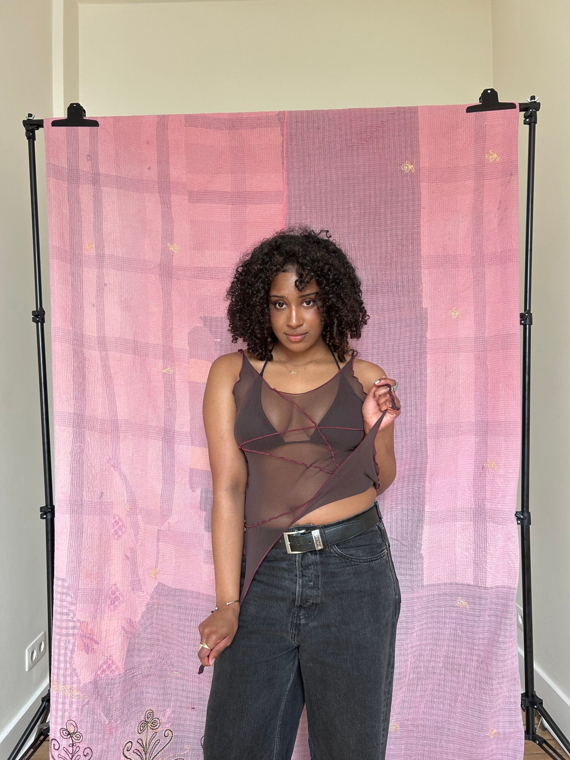 SIZE S/M - MESH TOP - Dark Brown