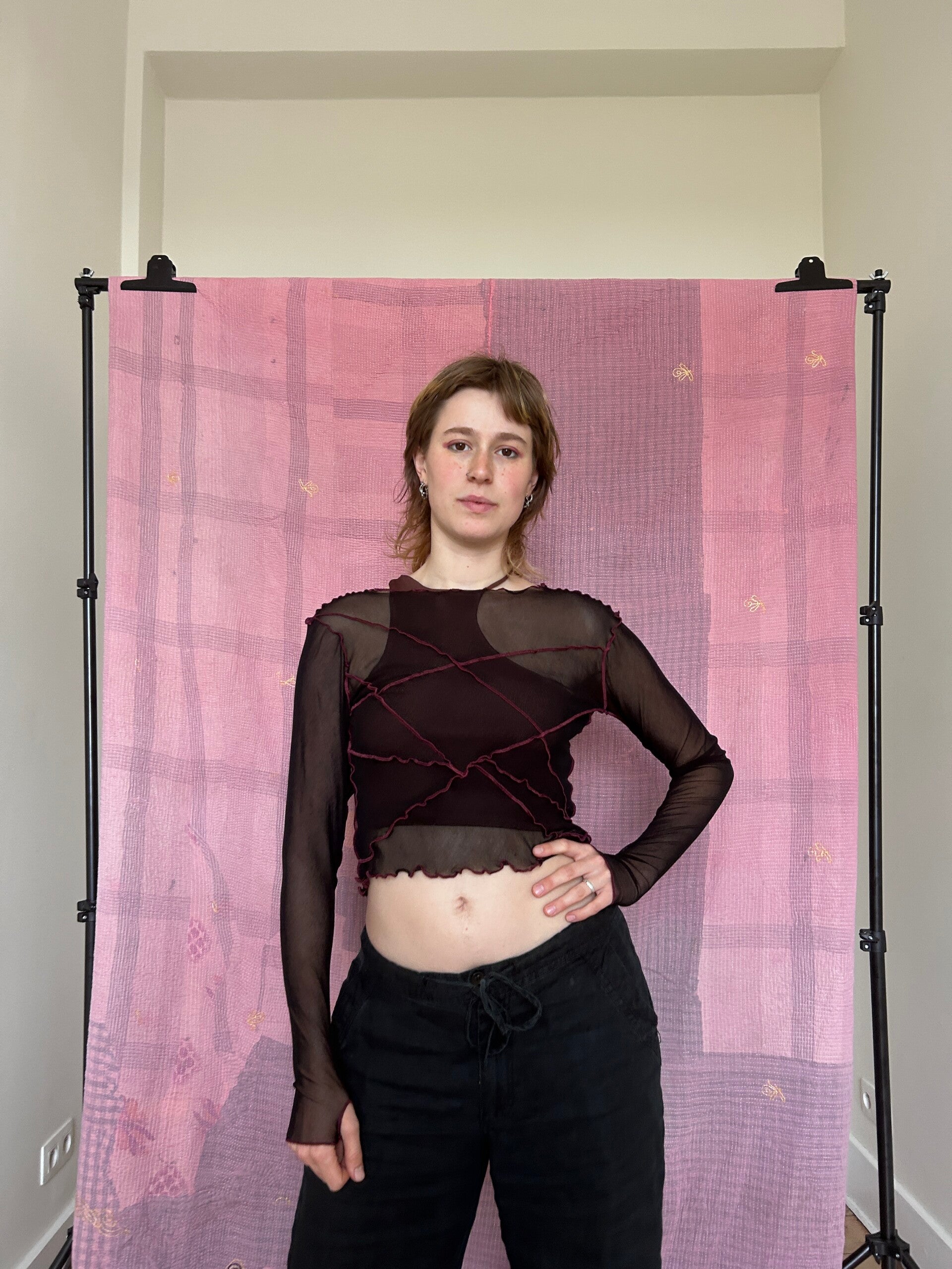 SIZE S - MESH LONGSLEEVE - Black