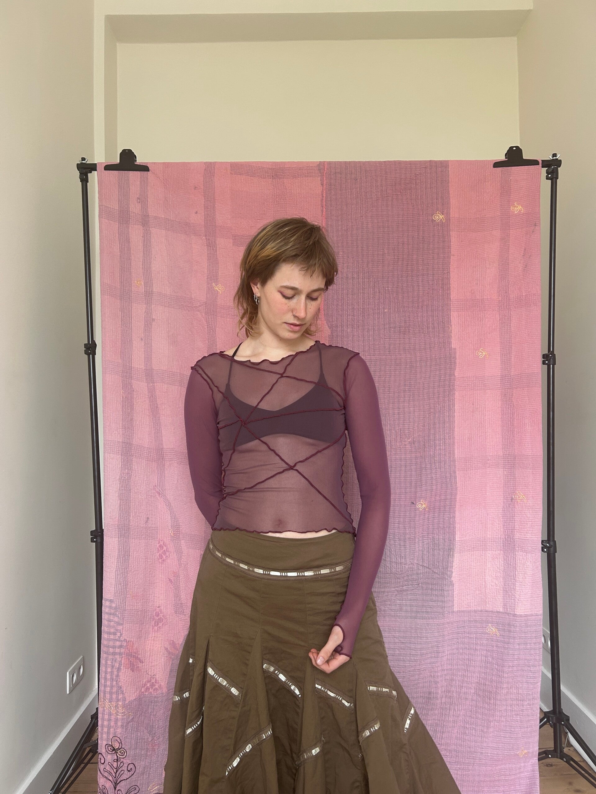 SIZE S - MESH LONGSLEEVE - Purple