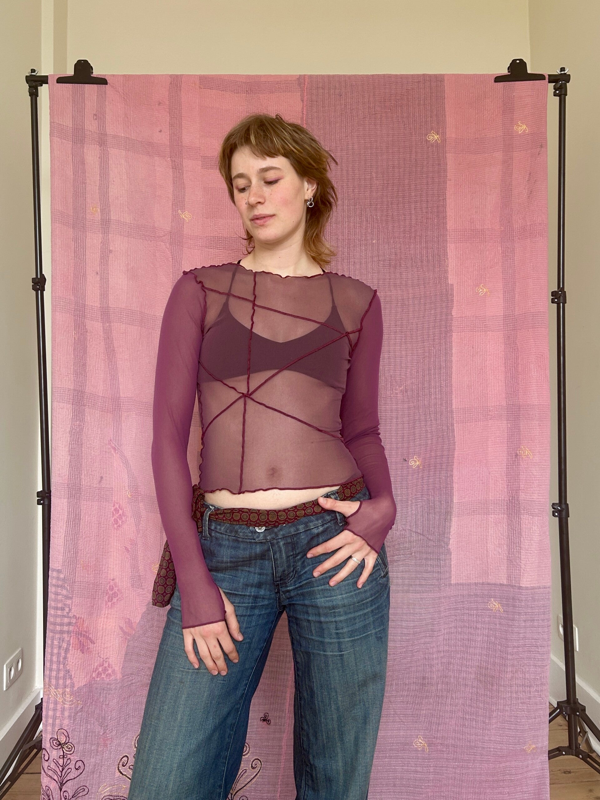 SIZE S - MESH LONGSLEEVE - Purple