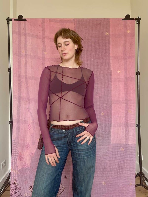 SIZE S - MESH LONGSLEEVE - Purple