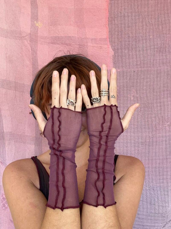 ONE SIZE - MESH GLOVES - Purple