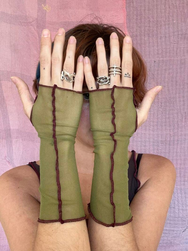 ONE SIZE - MESH GLOVES - Kaki Green