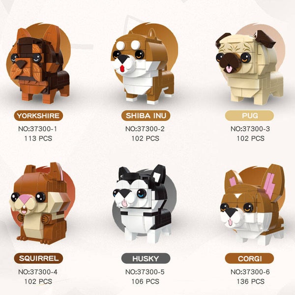 Jeux De Construction Chiens En Briques Lot de 5 mini Chiens En Promotion