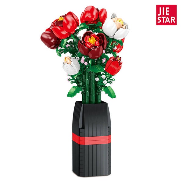 Jeux De Construction Rose en Vase En Briques