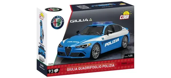 Jeux De Construction Alfa-romeo-giulia-quadrifoglio-polizia-COBI-24606 en Briques