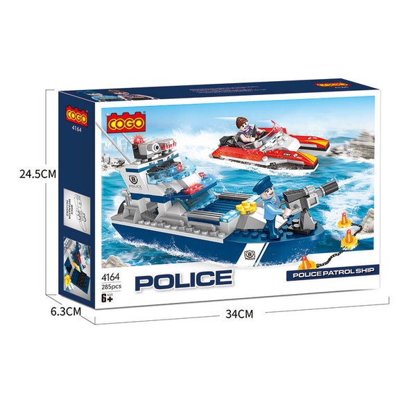 Jeux De Construction Set Police Bateau Poursuite En Briques