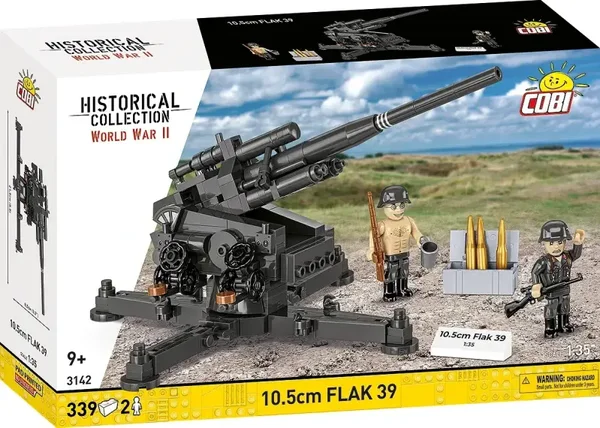 Jeux De Construction COBI 3142 10,5 cm canon FLAK 39 WW2 339 pièces2 figurines emballage d'origine En Briques