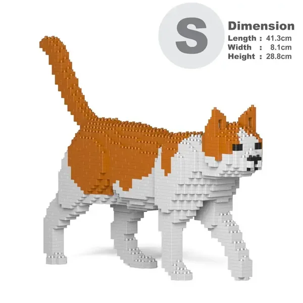 Jeux De Construction Chat Calico roux en Briques JEKCA