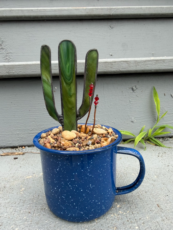Saguaro and Ocotillo in Blue Enamelware Mug (Copy)