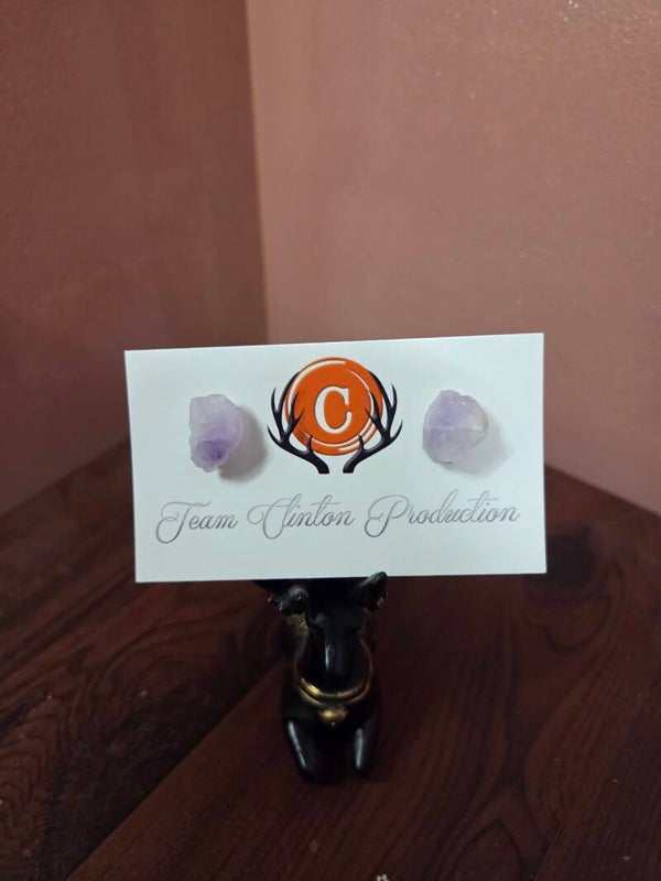 Raw Amethyst Earrings