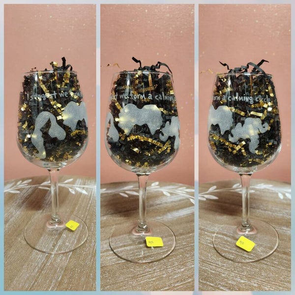 Calming circle wine glass