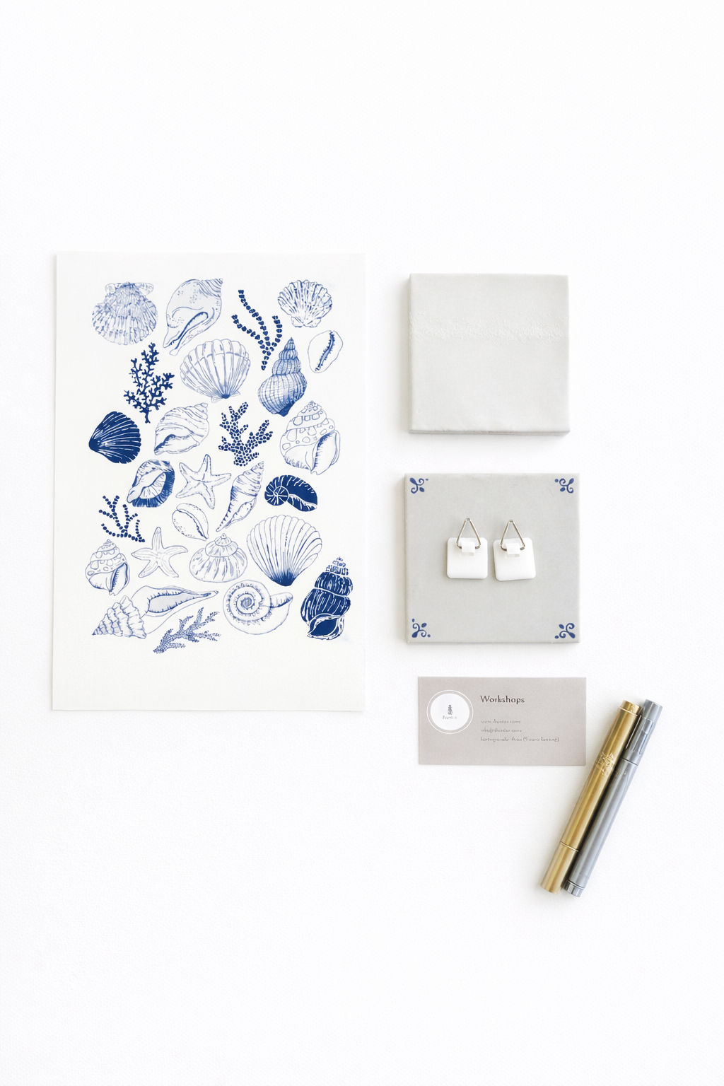 DIY tegeltje pimpen pakket 6 blauw/ wit