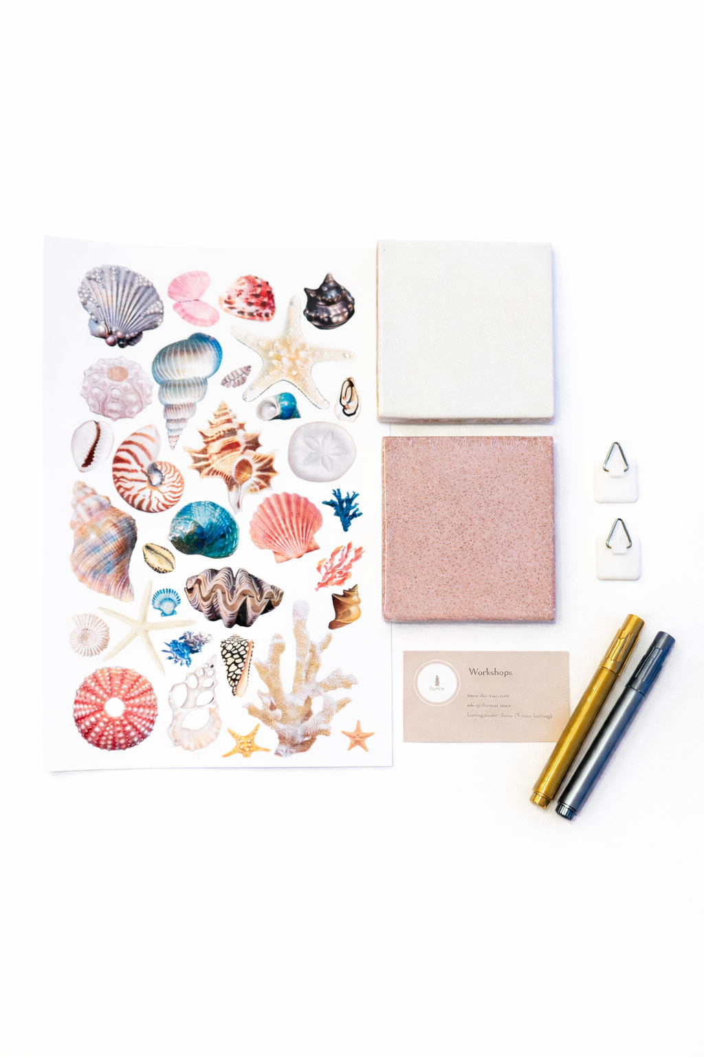 DIY tegeltje pimpen pakket 1 schelpen