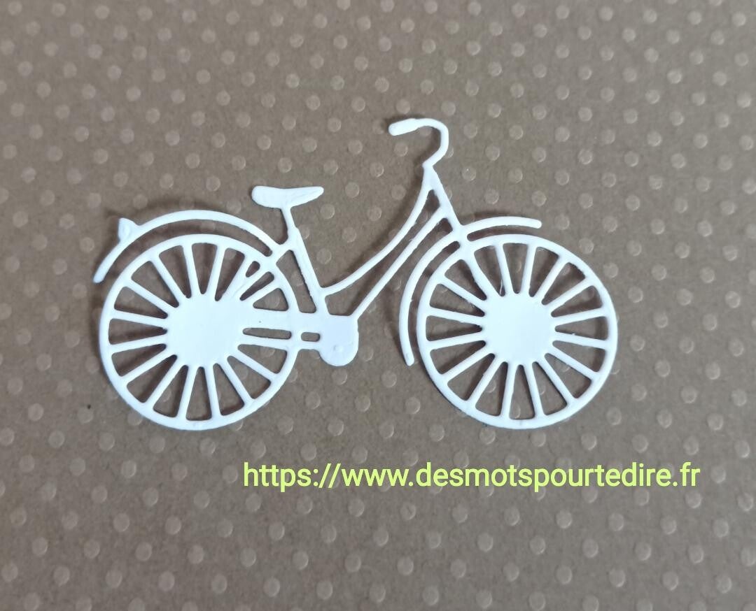 Bicyclette, vélo - Découpe embellissement en papier pour scrapbooking (Réf.D12)