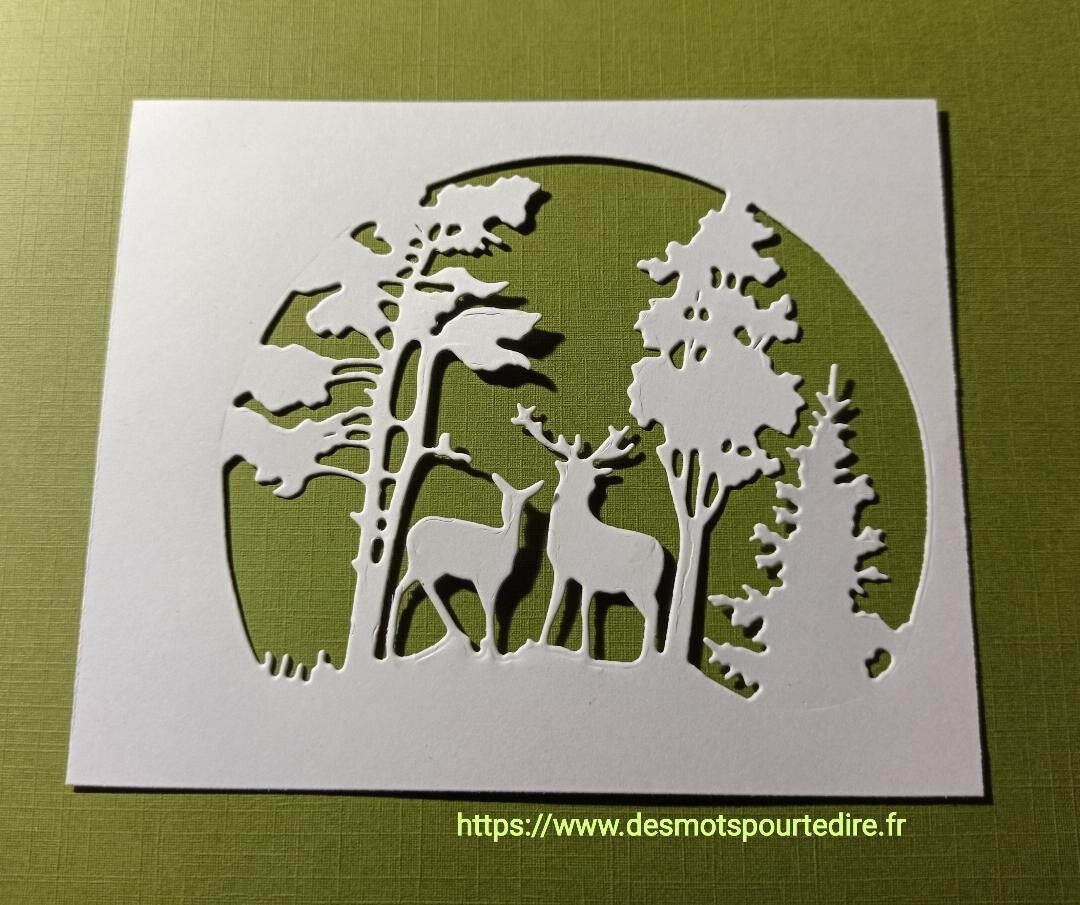 Découpe Embellissement "Décor Cerf et Biche" (Réf N20)