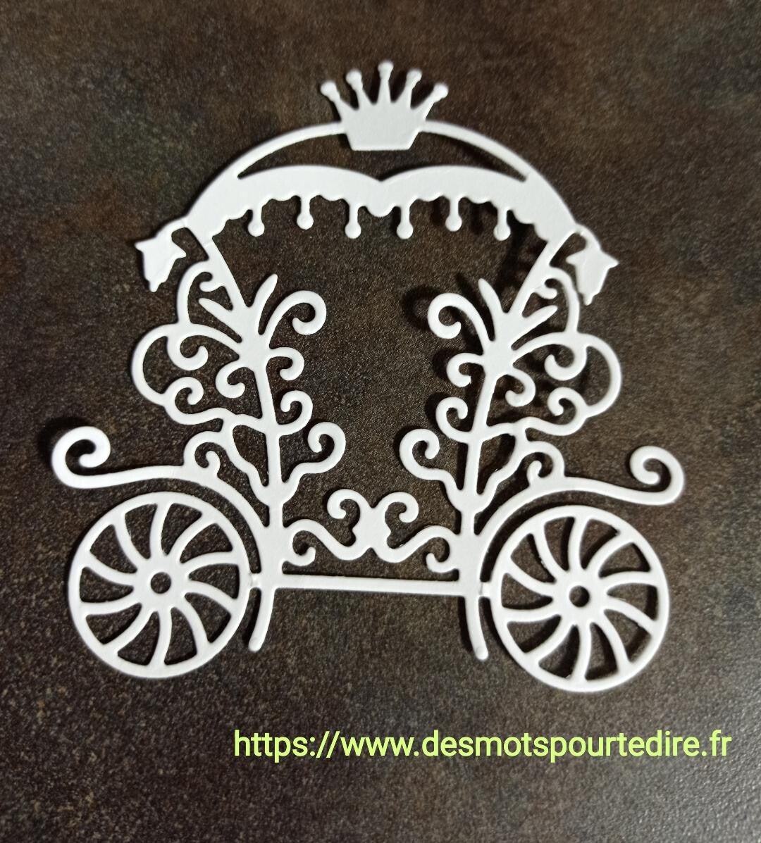Carrosse Calèche de princesse - Découpe embellissement pour scrapbooking (Réf.E49)