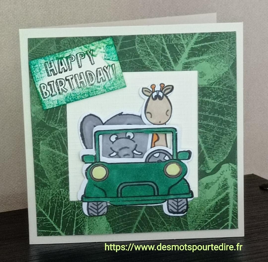 Carte "Happy Birthday" Savane