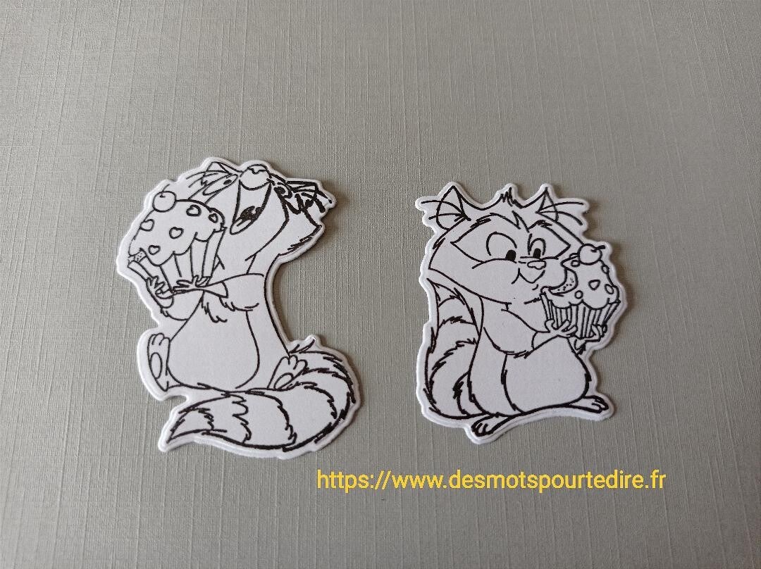 Tamponnages "Ratons laveurs gourmands" (Réf. TAM1)