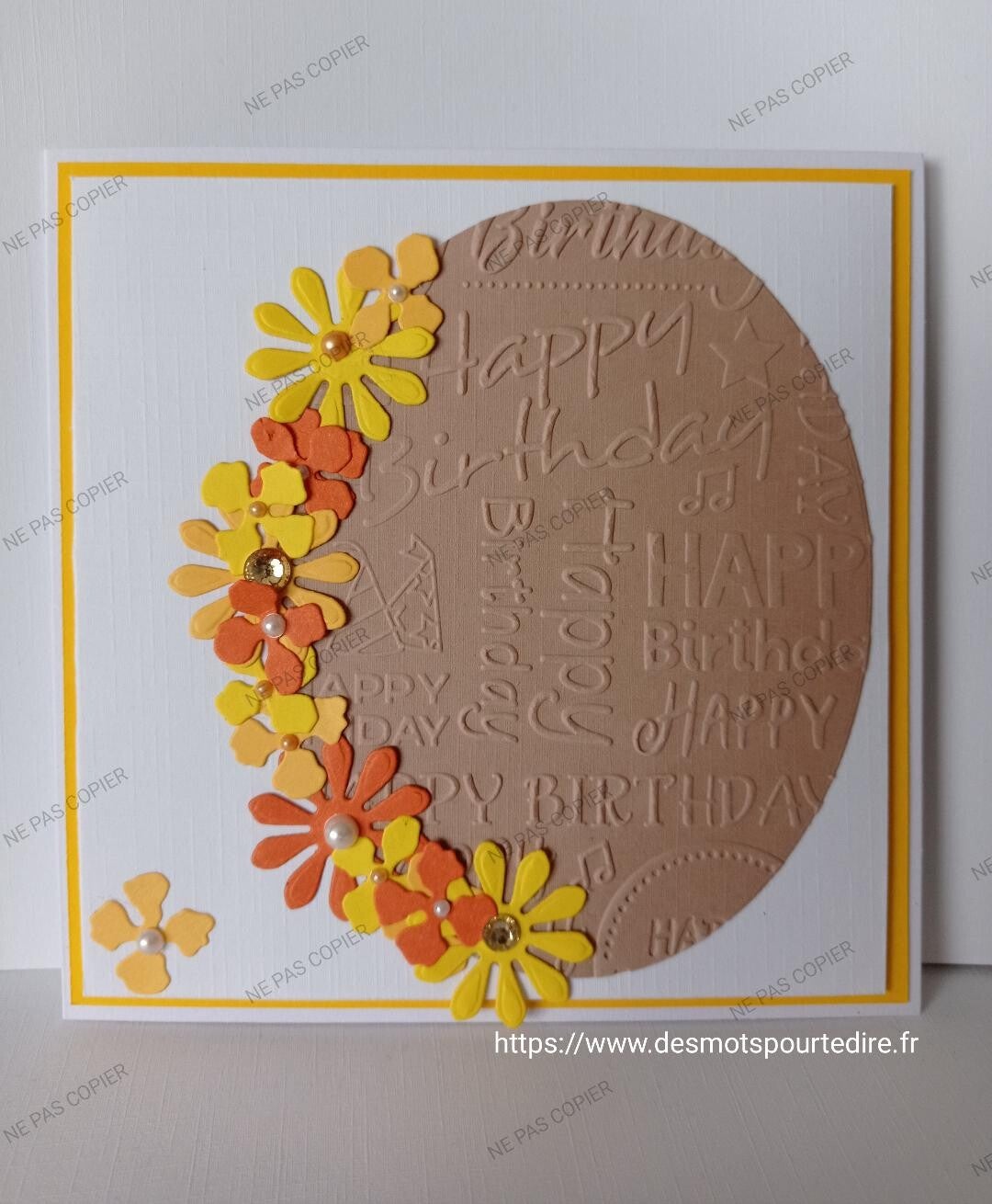 Carte "Happy Birthday" Fleurs