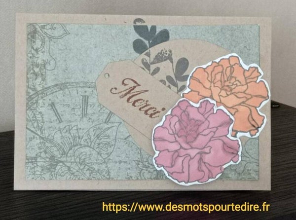 Carte fleurs "Merci"