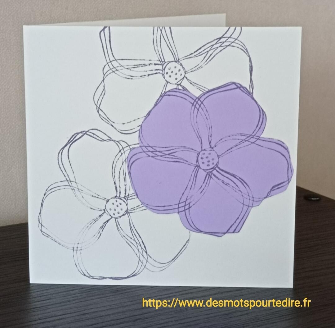 Carte Grandes fleurs violettes + enveloppe