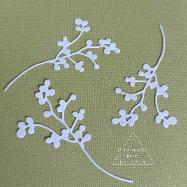 Découpes feuilles, baies, tiges, branches -- Lot de 3 - Réf. FE43