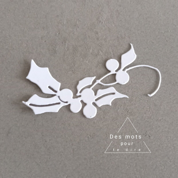 Découpe Branche de houx - feuilles et baies - N22 -
