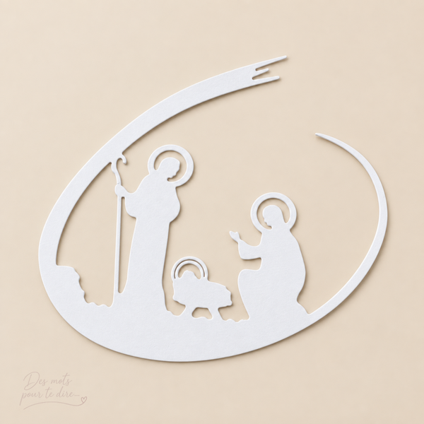 Découpe en papier – Crèche et Sainte Famille -N16
