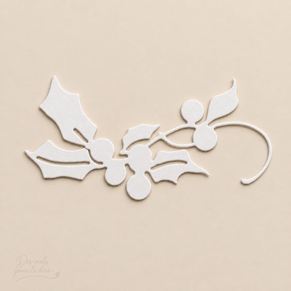 Découpe branche de houx, feuilles et baies – Réf. N22