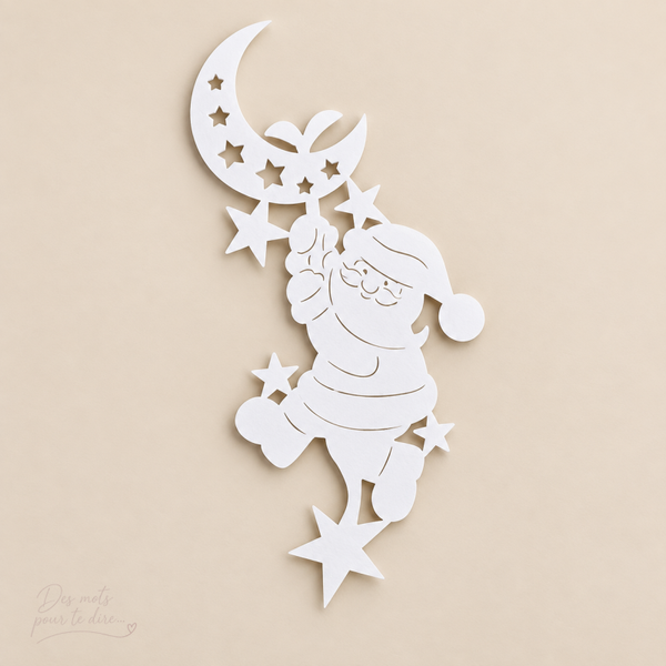 Découpe Père Noël et lune en papier – Réf. N45