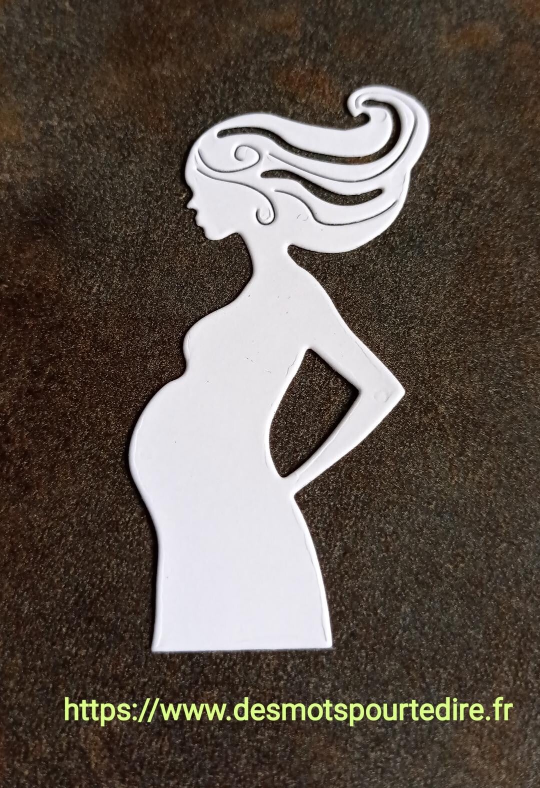 Femme enceinte - Découpe embellissement en papier pour scrapbooking (Réf.E18)