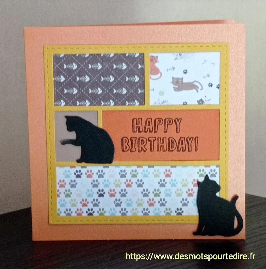 Carte "Happy Birthday" Les chats