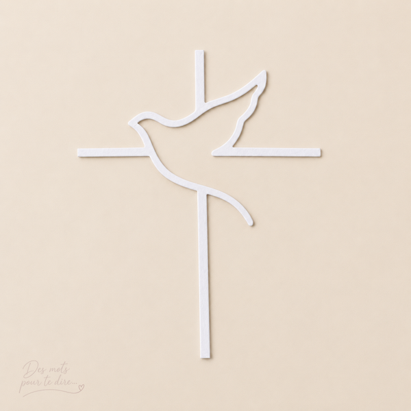 Découpe papier "Colombe et Croix" (Réf. R8)
