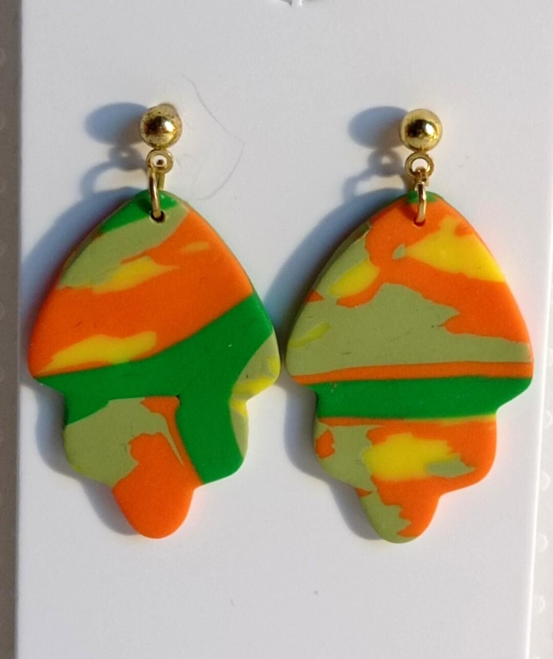 Boucles d'oreilles pendantes en pâte polymère