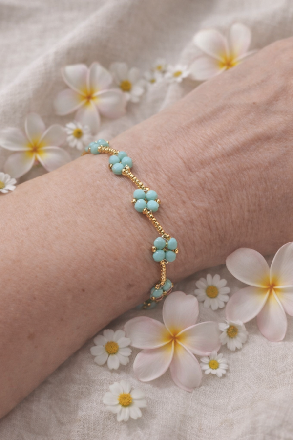Armbandje Bali flower mint