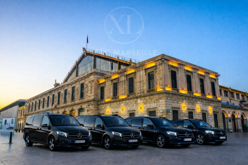 Taxi VTC Marseille XL Gare Saint-Charles réservation groupe séminaire disponible 24/7 réservation Chauffeur privé