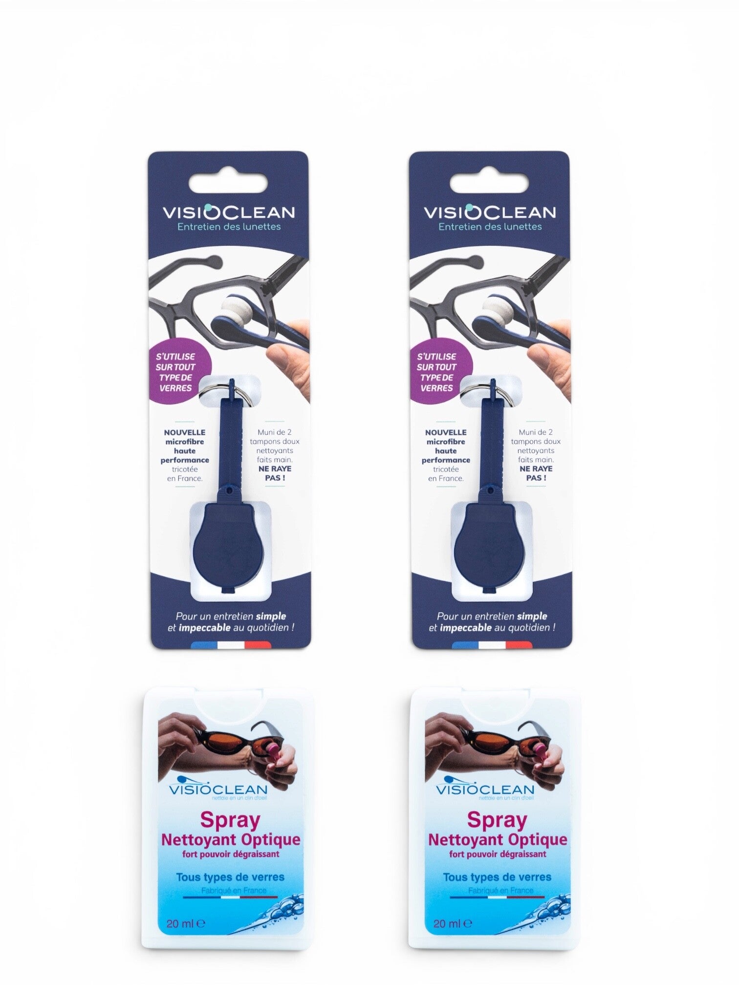 Pack 2 pinces nettoyantes VISIOCLEAN + 2 Spray nettoyants VISIOCLEAN 20ml