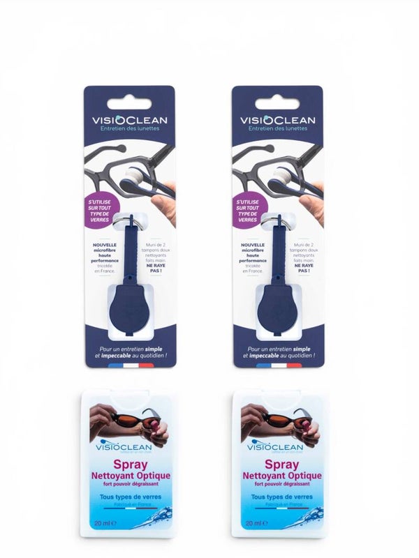 Pack 2 pinces nettoyantes VISIOCLEAN + 2 Spray nettoyants VISIOCLEAN 20ml
