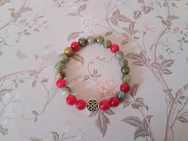 Pulsera ágata cherry con labradorita